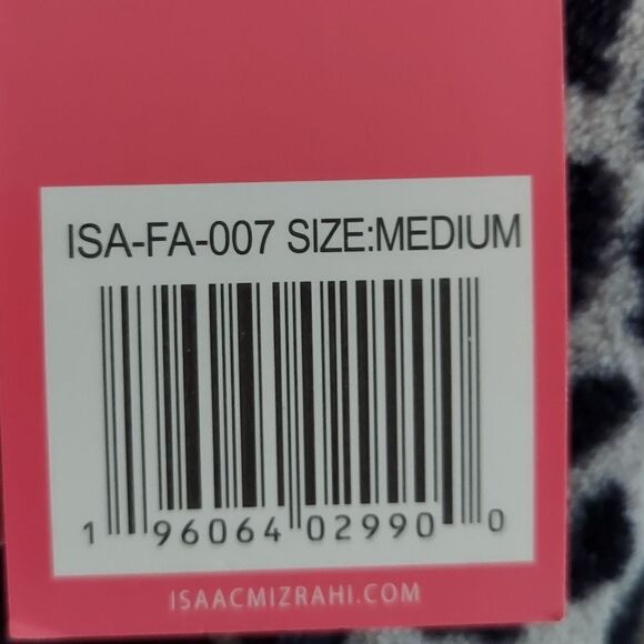 NWT Isaac Mizrahi Women's Black Gray Faux Sherpa Leopard Slipper Medium - Picture 4 of 4